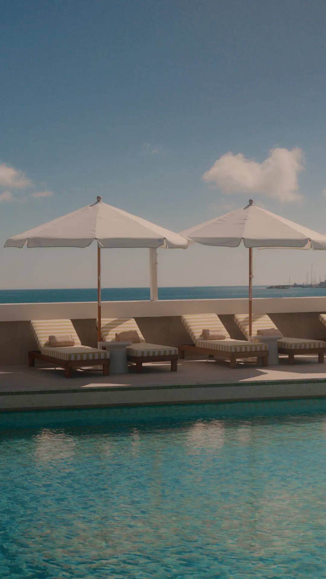 The Club terrace and pool above the Atlantic today